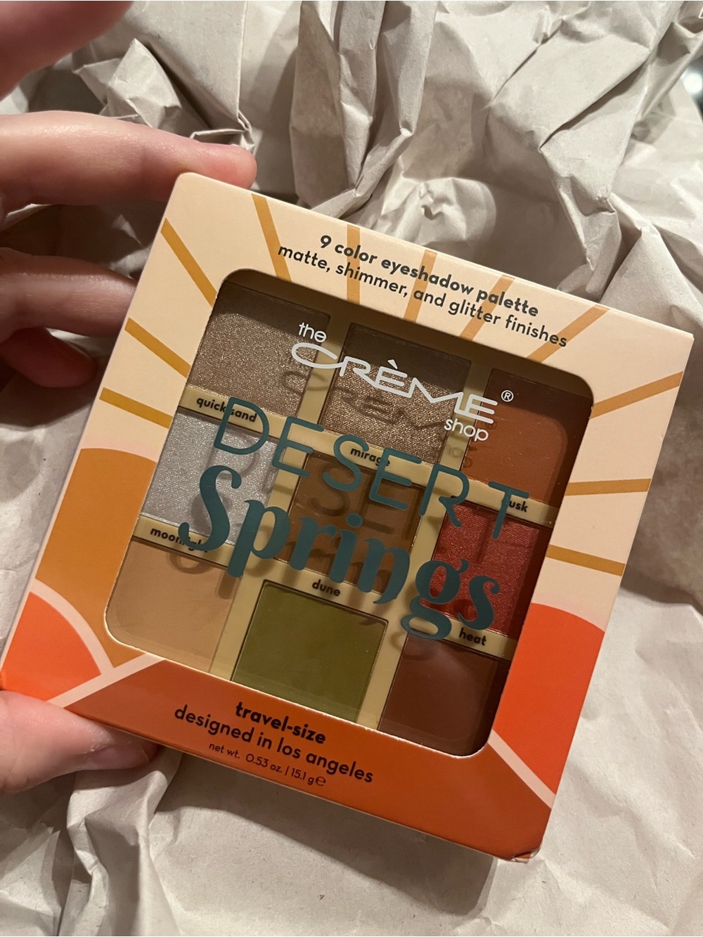 The Crème Shop Desert Springs 9-Color Eyeshadow Palette - Warm Neutrals & Green